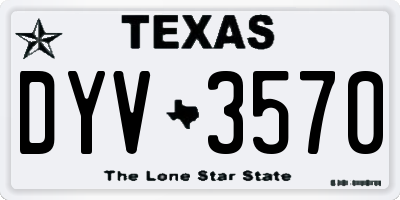 TX license plate DYV3570