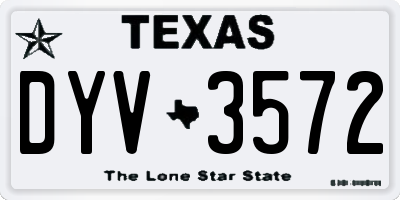 TX license plate DYV3572