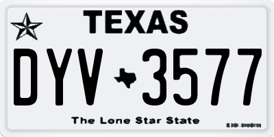 TX license plate DYV3577