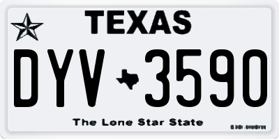 TX license plate DYV3590