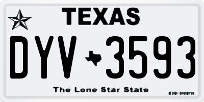 TX license plate DYV3593