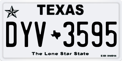 TX license plate DYV3595