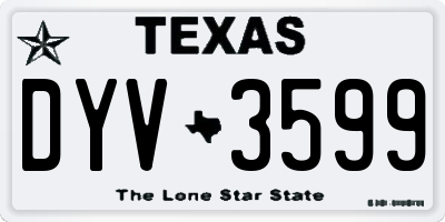 TX license plate DYV3599