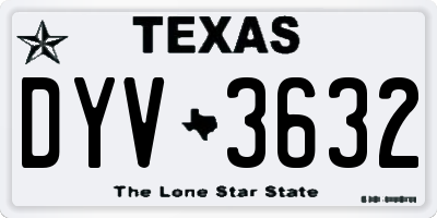 TX license plate DYV3632