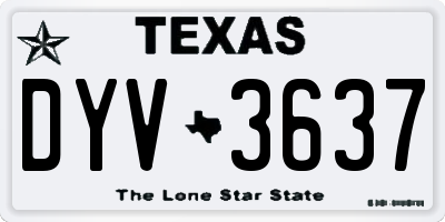 TX license plate DYV3637