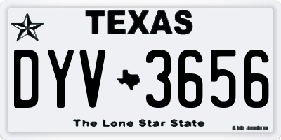 TX license plate DYV3656