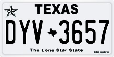 TX license plate DYV3657