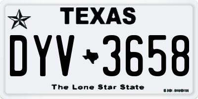 TX license plate DYV3658