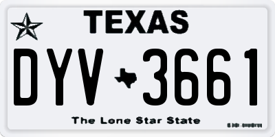 TX license plate DYV3661