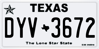 TX license plate DYV3672