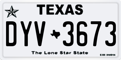 TX license plate DYV3673