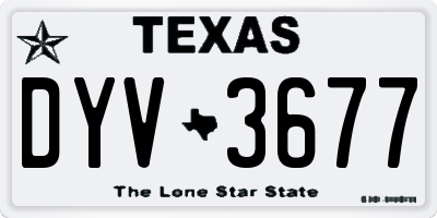 TX license plate DYV3677