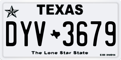 TX license plate DYV3679