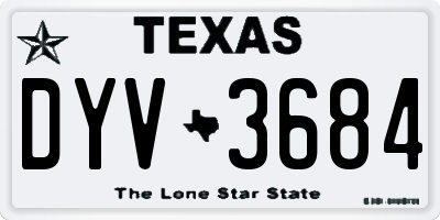 TX license plate DYV3684
