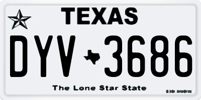 TX license plate DYV3686