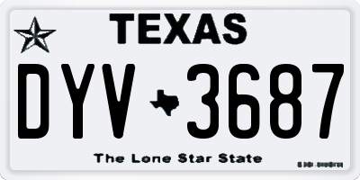 TX license plate DYV3687