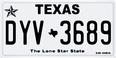 TX license plate DYV3689