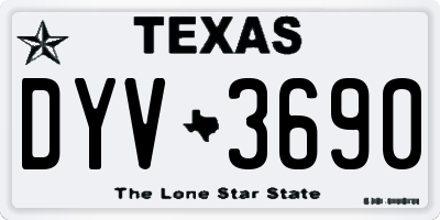 TX license plate DYV3690