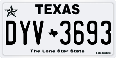 TX license plate DYV3693