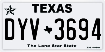 TX license plate DYV3694