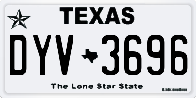 TX license plate DYV3696
