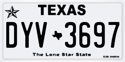 TX license plate DYV3697