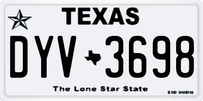 TX license plate DYV3698