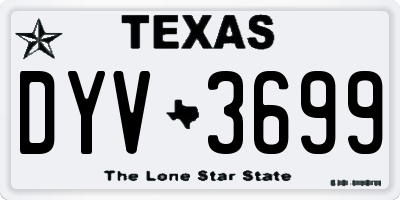 TX license plate DYV3699