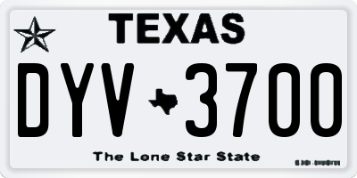 TX license plate DYV3700