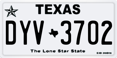 TX license plate DYV3702