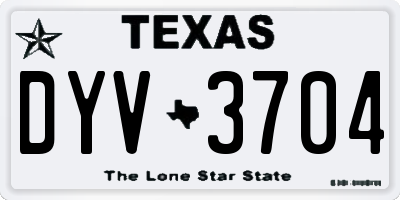 TX license plate DYV3704