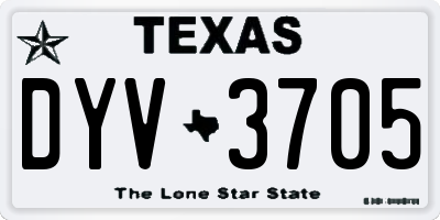 TX license plate DYV3705