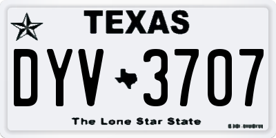 TX license plate DYV3707