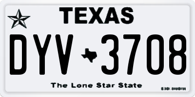 TX license plate DYV3708