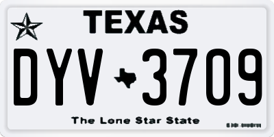 TX license plate DYV3709