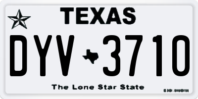 TX license plate DYV3710