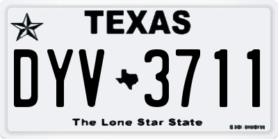 TX license plate DYV3711