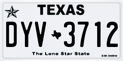TX license plate DYV3712