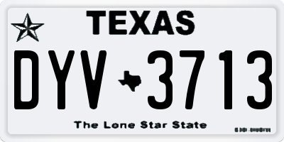 TX license plate DYV3713