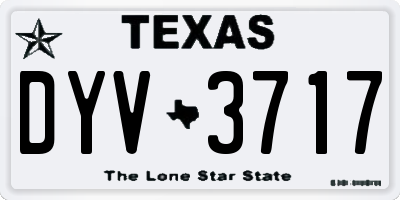TX license plate DYV3717