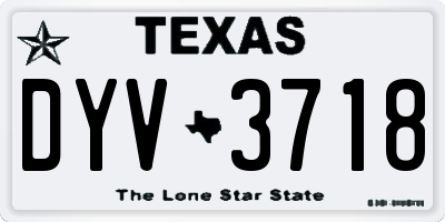TX license plate DYV3718
