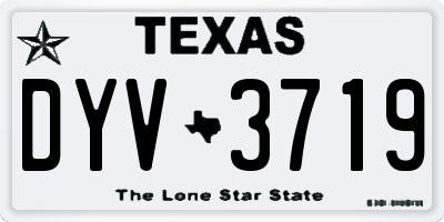 TX license plate DYV3719