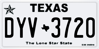 TX license plate DYV3720