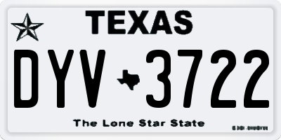 TX license plate DYV3722