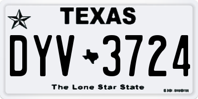 TX license plate DYV3724