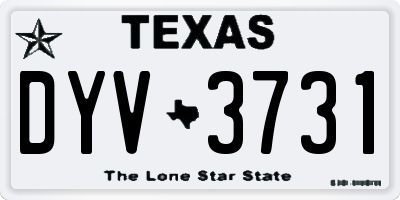 TX license plate DYV3731