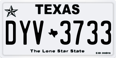 TX license plate DYV3733