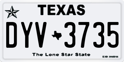 TX license plate DYV3735