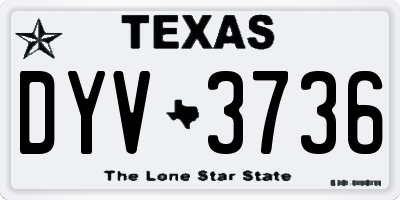 TX license plate DYV3736