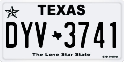 TX license plate DYV3741